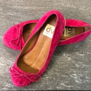 Dolce Vita Suede Fringe Loafers Fuchsia Pink 7